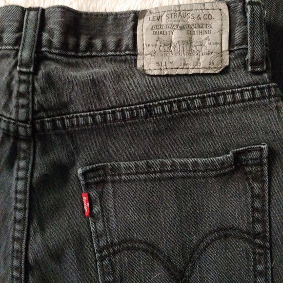 Levi's 511 Vintage washed out black size 18 regular 29x28 Skinny high waist - Picture 2 of 9